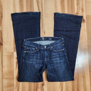7 For All Mankind Dark Wash Dojo Flare Jeans Size 25